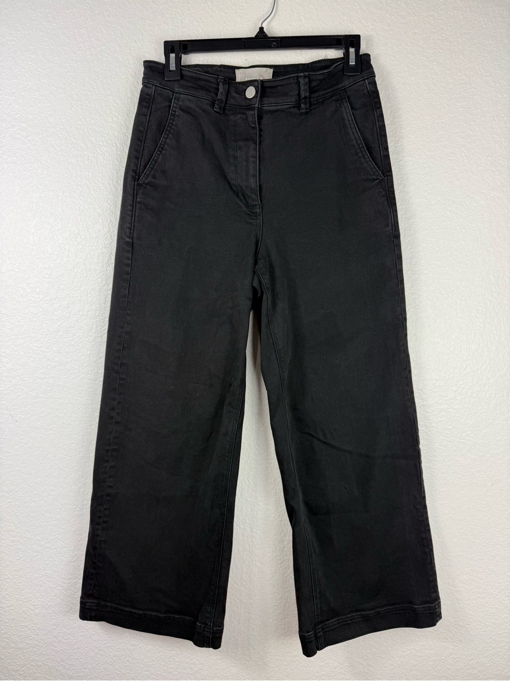 Everlane Black Denim wide leg cropped size 4